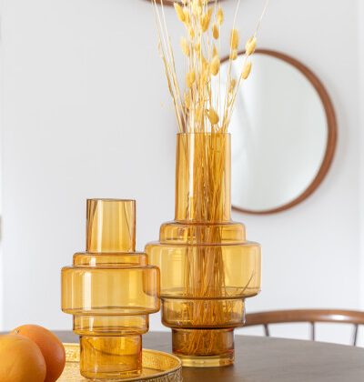 Vase Rino Glass Ochre Large